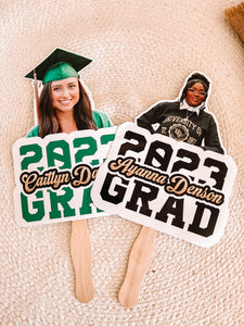 GRADUATION Fans - SENIOR Grad - High School - College - Hand Fans - Personalized Fans - Class Of - Graduation Gifts - Grad Favors - Decor
