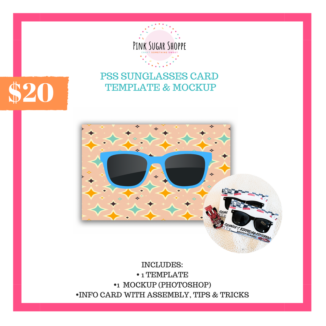 PSS SUNGLASSES CARD TEMPLATE AND MOCKUP