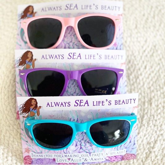 The Little Mermaid Sunglasses Favors - Little Mermaid Party - Little Mermaid Favors - Live Action Mermaid - Black Mermaid - Glasses