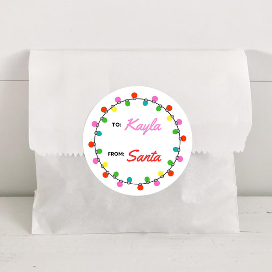 Personalized Christmas Stickers - Kids Labels - From Santa Stickers - North Pole Mail - Custom Gift Tag Stickers - Present Labels - Santa