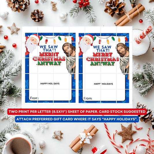 We Saw That Gift Card Holder - Christmas Gift Card - Teacher Gift -Coworker Gift - Employee Gift -Appreciation -Nurse Gift -Stocking Stuffer