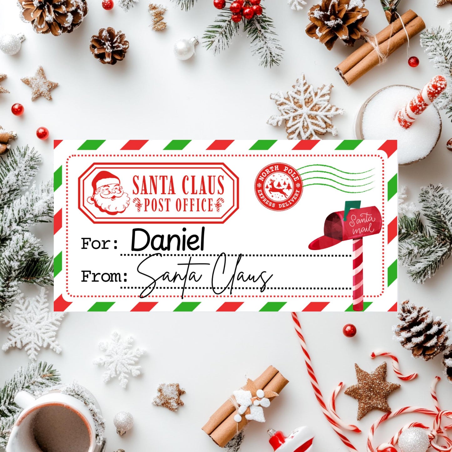 From Santa Stickers - Personalized Christmas Stickers - Kids Labels -Mail - Custom Gift Tag Stickers - Present Labels - Christmas Gift Label