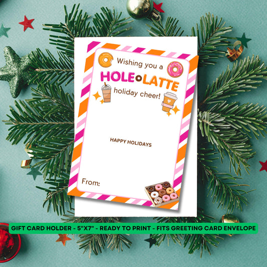 Donut Shop Gift Card Holder - Christmas Card - Teacher - Coworker - Employee -Appreciation - Nurse - Stocking Stuffer -Dunkin Thanks a Latte