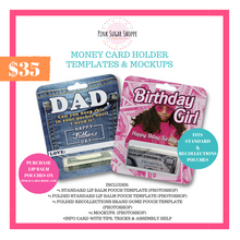 Load image into Gallery viewer, PINK SUGAR SHOPPE MONEY CARD HOLDER TEMPLATE &amp; MOCKUP
