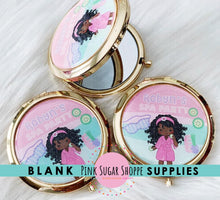 Load image into Gallery viewer, COMPACT MIRROR BLANKS - Gold Silver Rose Gold Compact Mirrors - Epoxy Dome Sticker