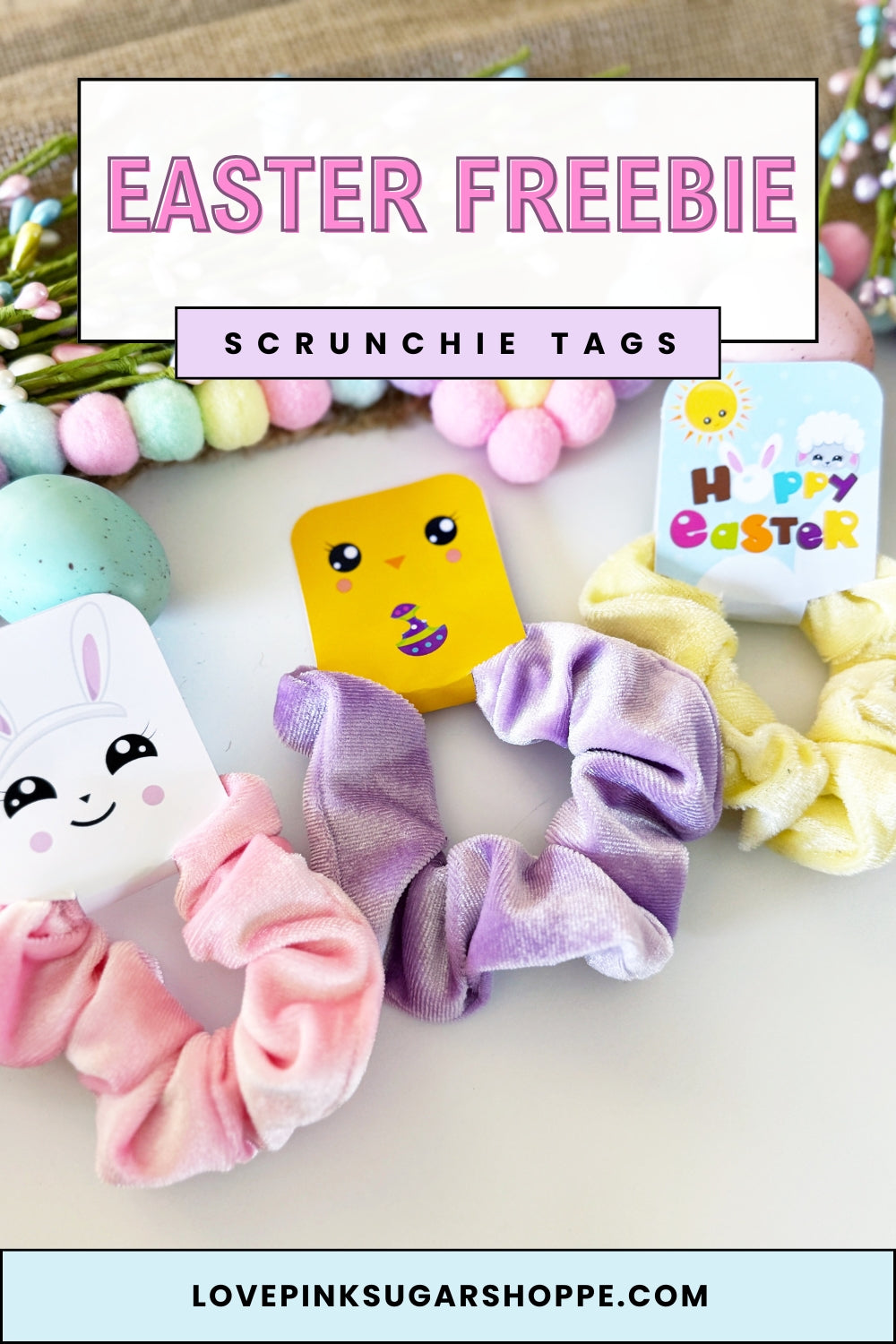 DIY Easter Scrunchie Tag Favors – Free Printable
