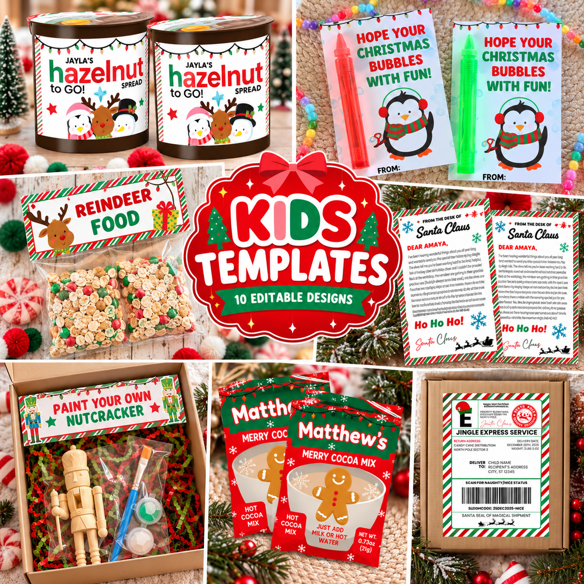 Pink Sugar Christmas Vault | 30 Canva Holiday Favor Templates + Tutorials