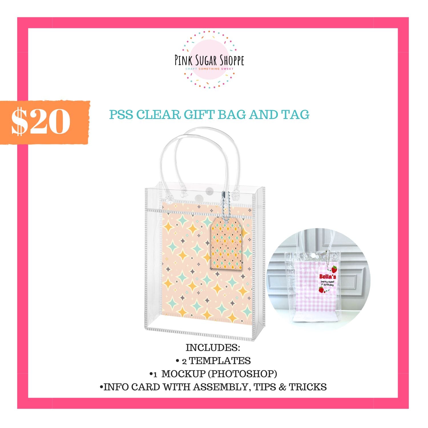 Pss Clear Gift Bag Template And Mockup – Pink Sugar Shoppe