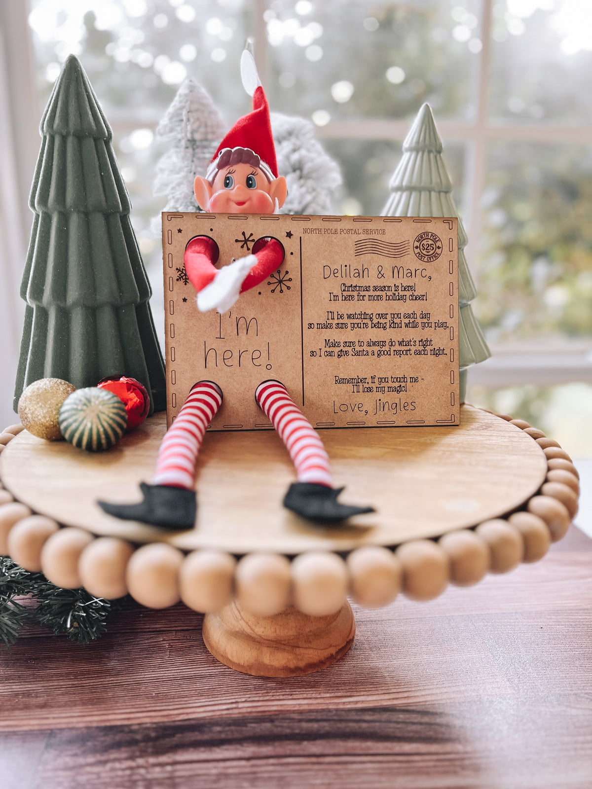 Wooden Elf Postcard - “I’m Back!”