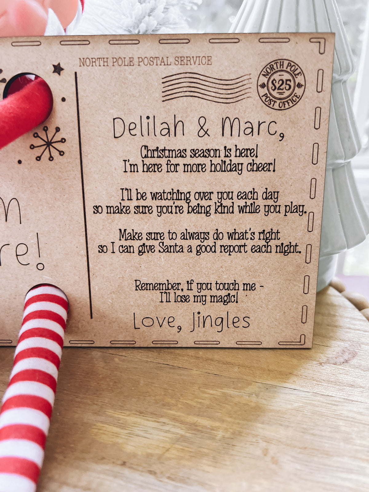 Wooden Elf Postcard - “I’m Back!”