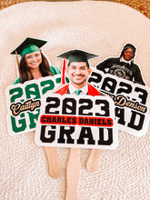 Load image into Gallery viewer, GRADUATION Fans - SENIOR Grad - High School - College - Hand Fans - Personalized Fans - Class Of - Graduation Gifts - Grad Favors - Decor
