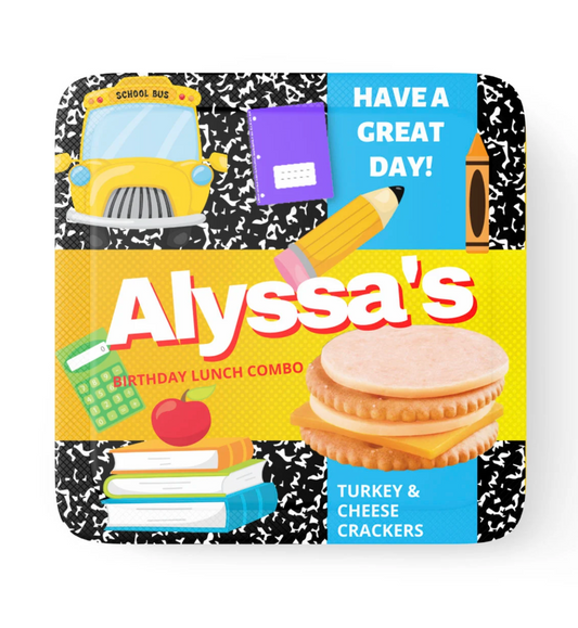 PINK SUGAR SHOPPE BACK TO SCHOOL LUNCH COMBO LABEL