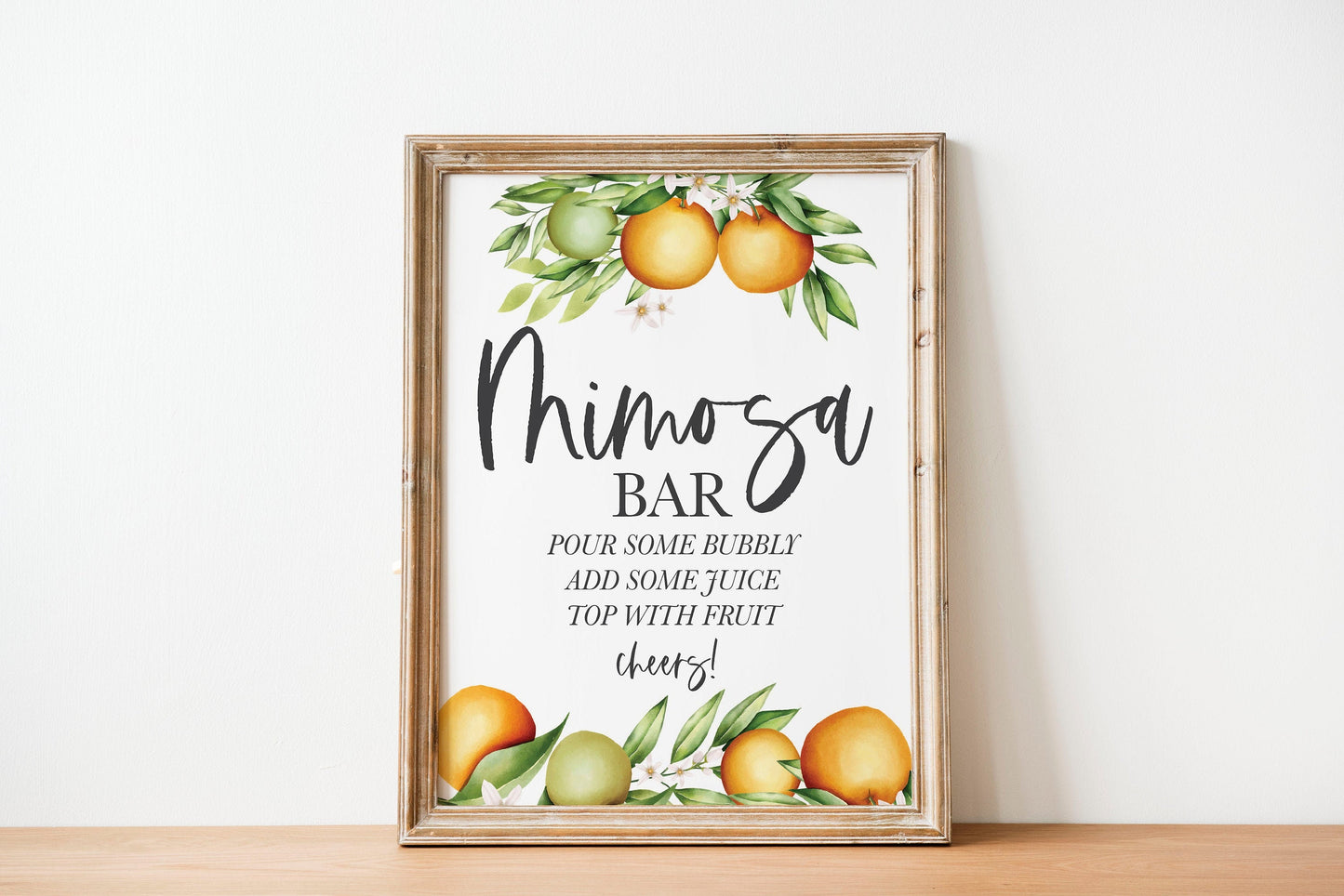 Orange Mimosa Bar Sign - Citrus - Cutie - Dessert Table Bar Sign - Fruit - Wedding Table Sign - Printable - DIY Wedding -Instant Download