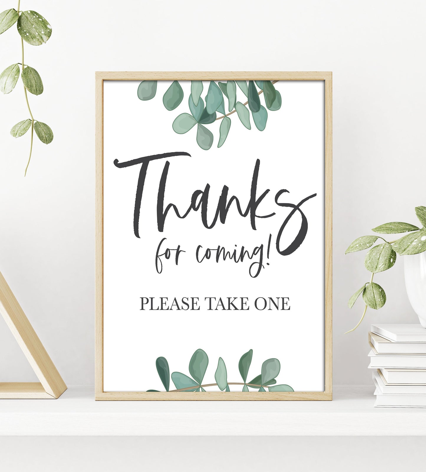 Eucalyptus Greenery Thank You Sign - Boho - Green - Gift Table Bar Sign - Wedding Table Sign - Printable - DIY Wedding -Instant Download