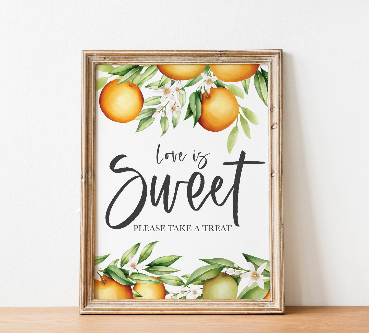 Orange Love is Sweet Sign - Citrus - Cutie - Dessert Table Bar Sign - Fruit - Wedding Table Sign - Printable - DIY Wedding -Instant Download