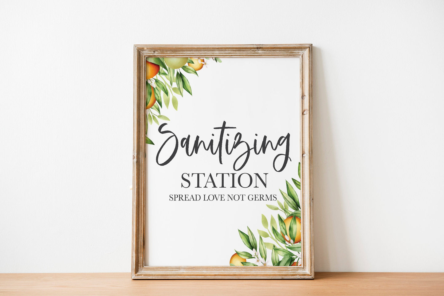 Orange Sanitizing Station Sign - Citrus - Cutie - Dessert Table Bar Sign - Fruit - Table Sign - Printable - DIY Wedding -Instant Download