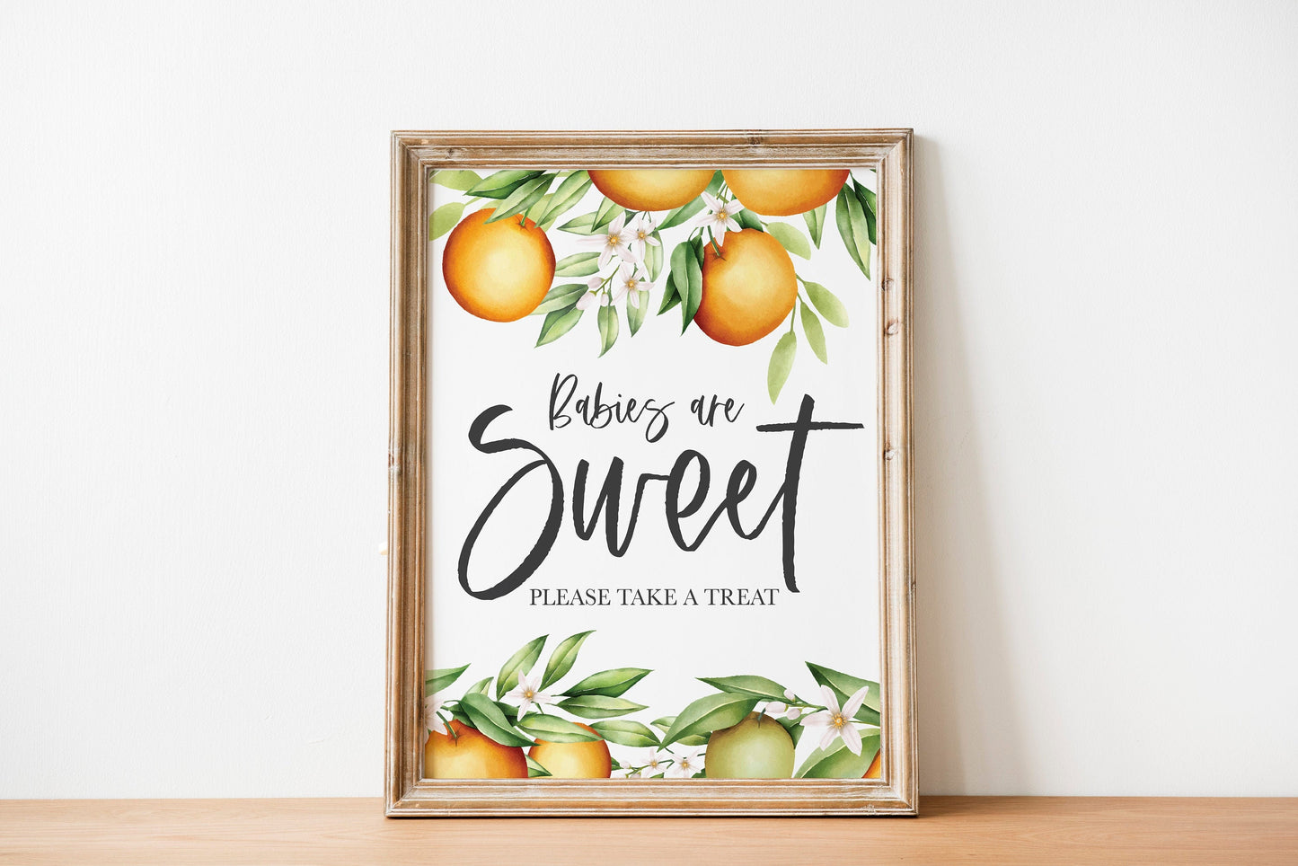 Orange Babies are Sweet Sign - Citrus - Cutie - Dessert Table Bar Sign - Fruit - Baby Shower Table Sign - Printable - DIY -Instant Download