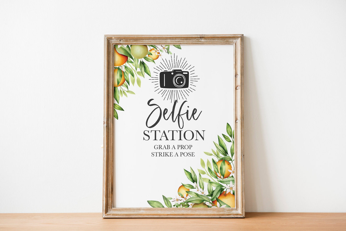 Orange Selfie Station Sign - Citrus - Cutie - Dessert Table Bar Sign - Fruit - Table Sign - Printable - DIY Wedding -Instant Download