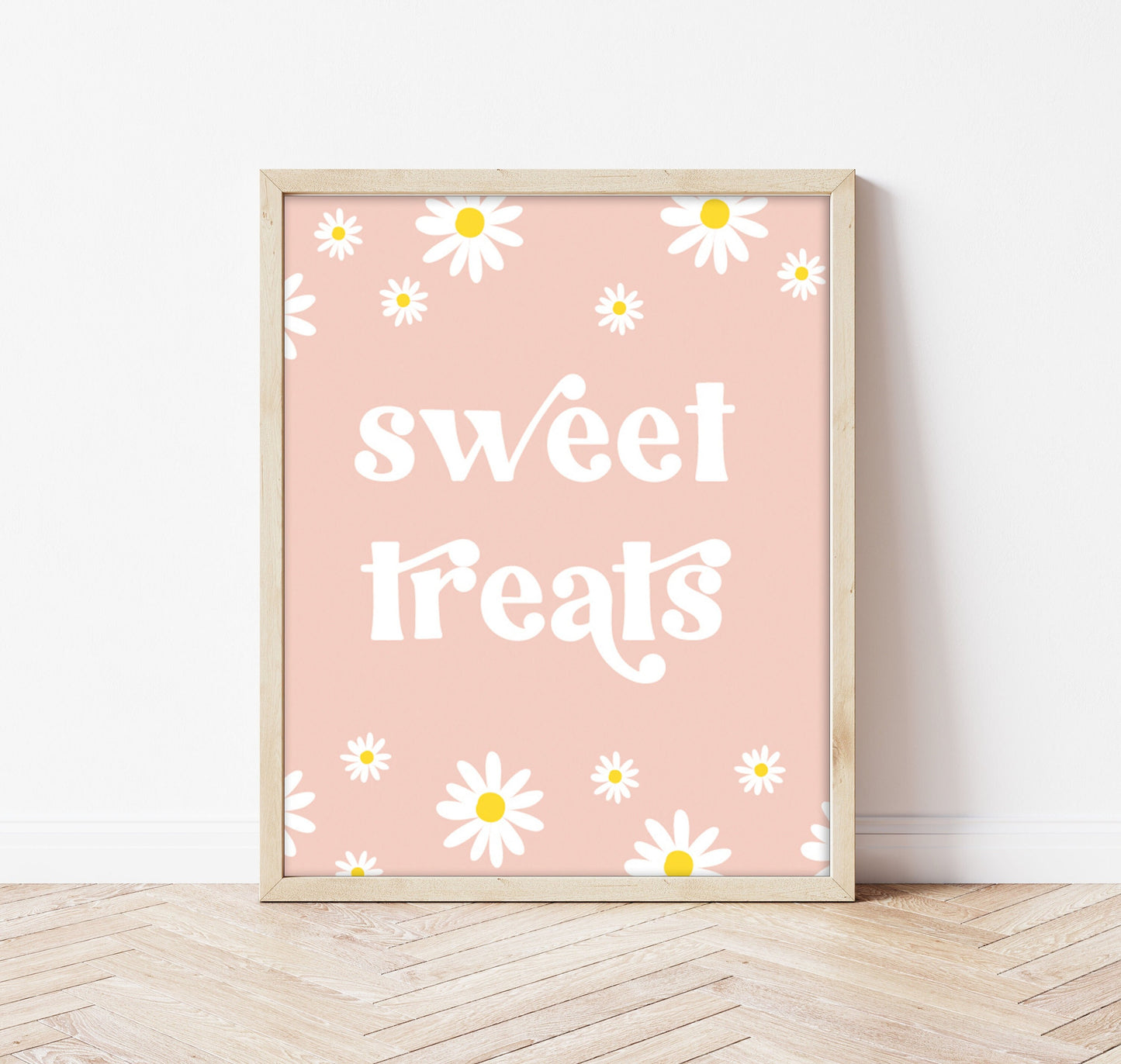 DAISY Birthday Sign - Groovy Party - Sweet Treats - Boho - Pink Daisy Table Sign - Printable - DIY - Groovy One - Two Groovy - Hippy