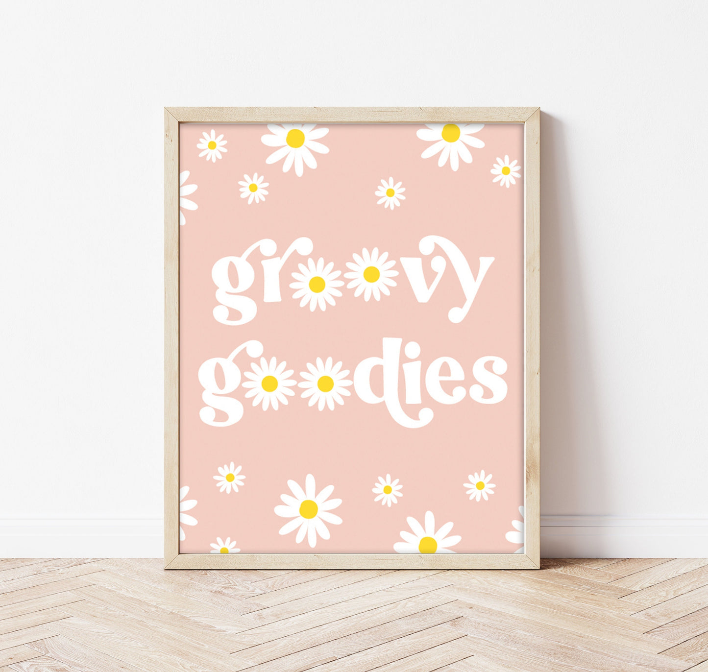 DAISY Birthday Sign - Groovy Goodies - You Grow Girl - Boho - Pink Daisy Table Sign - Printable - DIY - Groovy One - Two Groovy - Hippy