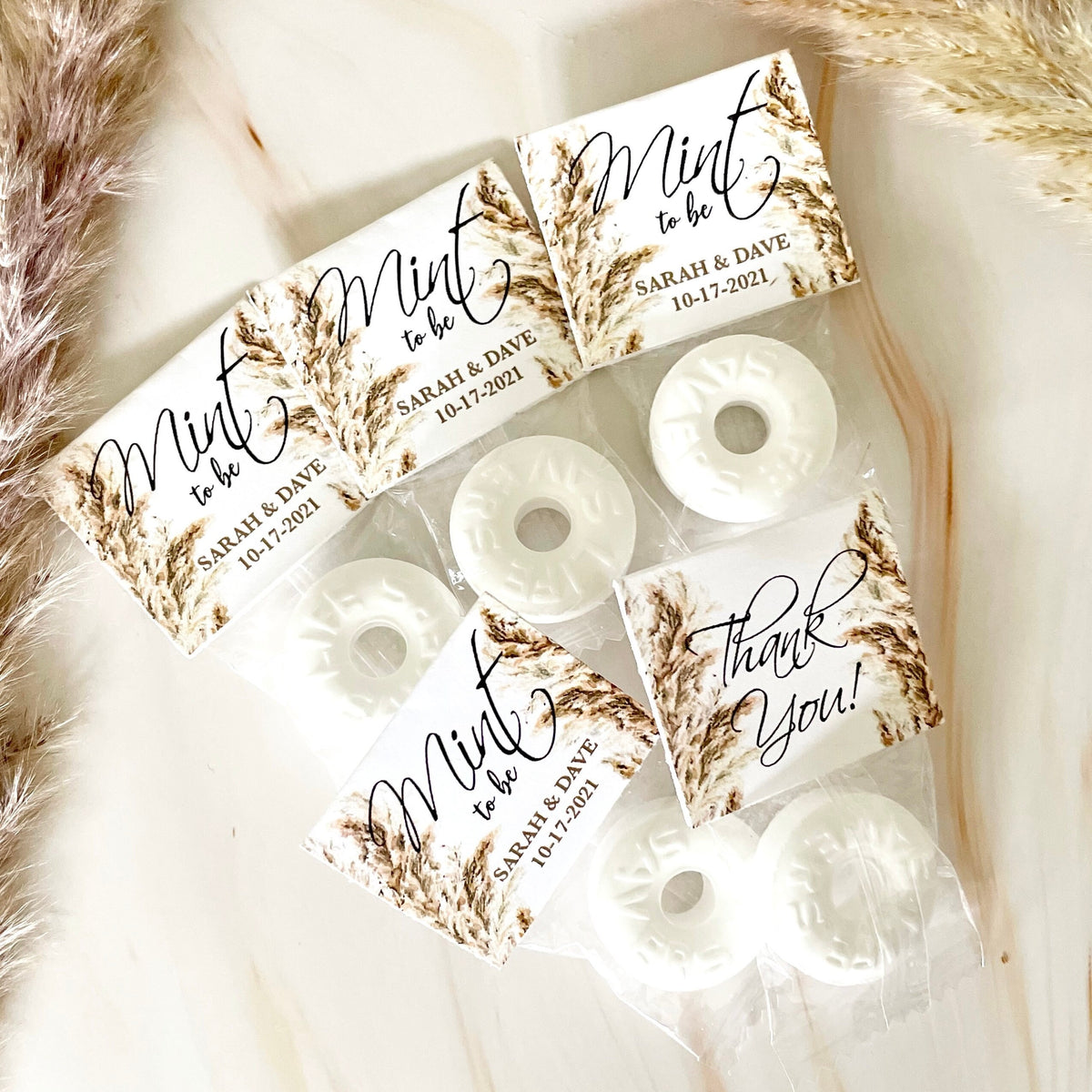 Wedding Mint Favors - Pampas - Wedding Favors - Candy Favors - Lifesaver Thank You - Lifesaver Mints - Mint To Be - Bohemian - Boho