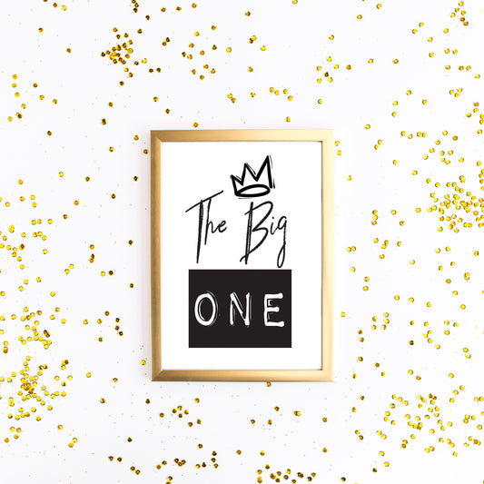 THE BIG ONE Birthday Sign - Biggie Party - Favor Sign - Hip Hop - Table Sign - Printable - Notorious one - Party Decor - Rap