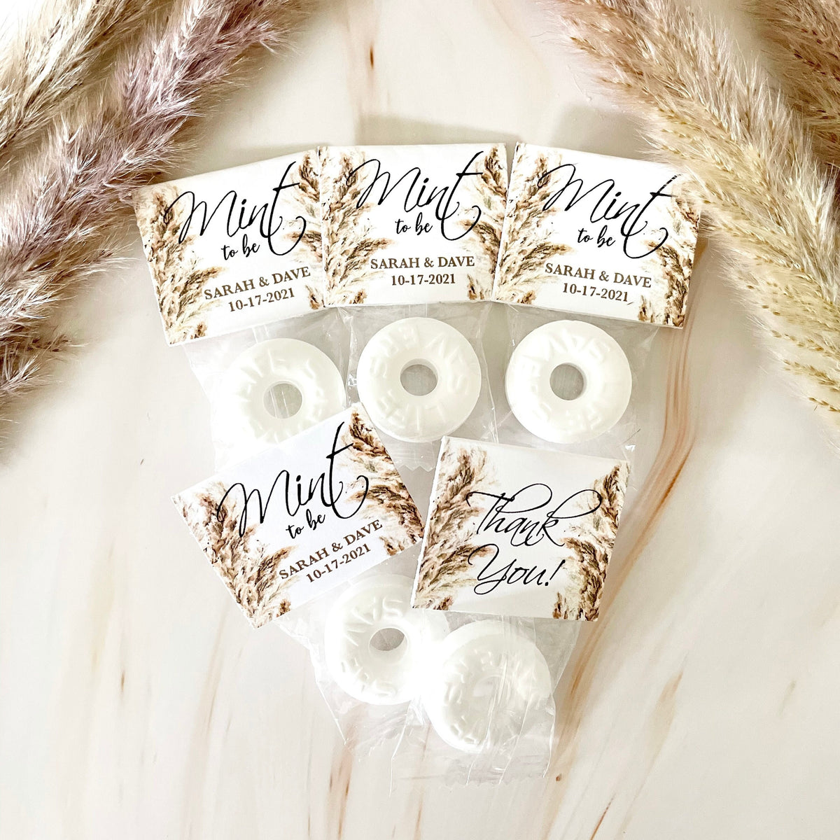 Wedding Mint Favors - Pampas - Wedding Favors - Candy Favors - Lifesaver Thank You - Lifesaver Mints - Mint To Be - Bohemian - Boho