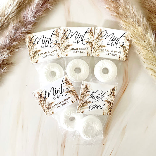 Wedding Mint Favors - Pampas - Wedding Favors - Candy Favors - Lifesaver Thank You - Lifesaver Mints - Mint To Be - Bohemian - Boho