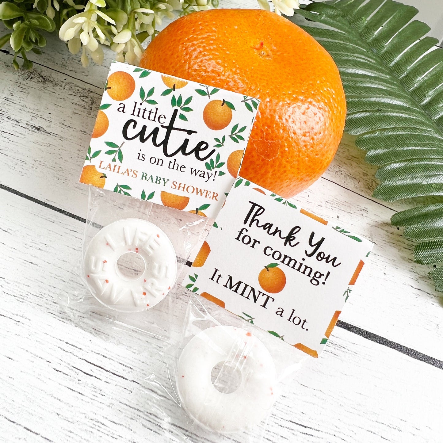Little Cutie Mint Favors - Orange - Cutie Shower Favors - Candy Favors - Citrus - Lifesaver Mints - Mint To Be - Clementine - Table Decor