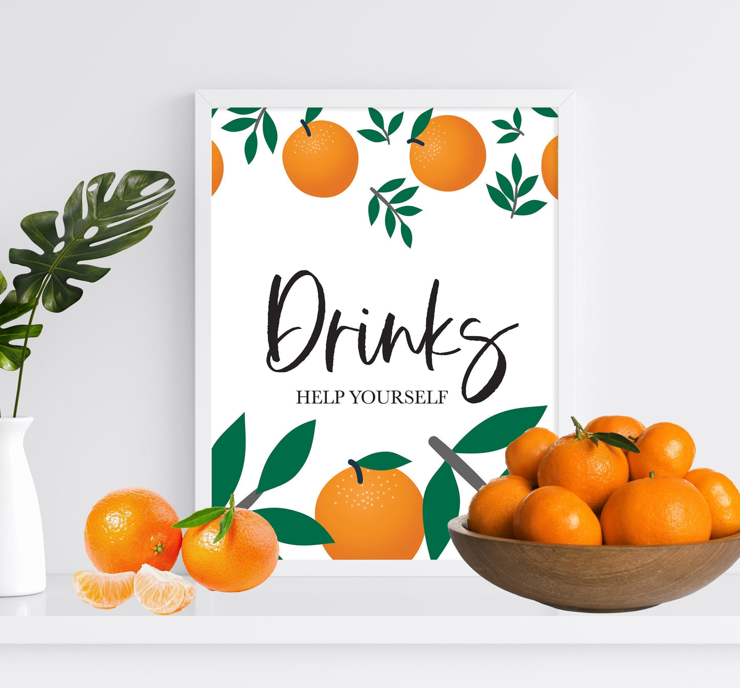 LITTLE CUTIE Drinks Table Sign - Citrus - Cutie - Orange - Baby Shower Table Sign - Dessert Table - Printable - DIY -Instant Download