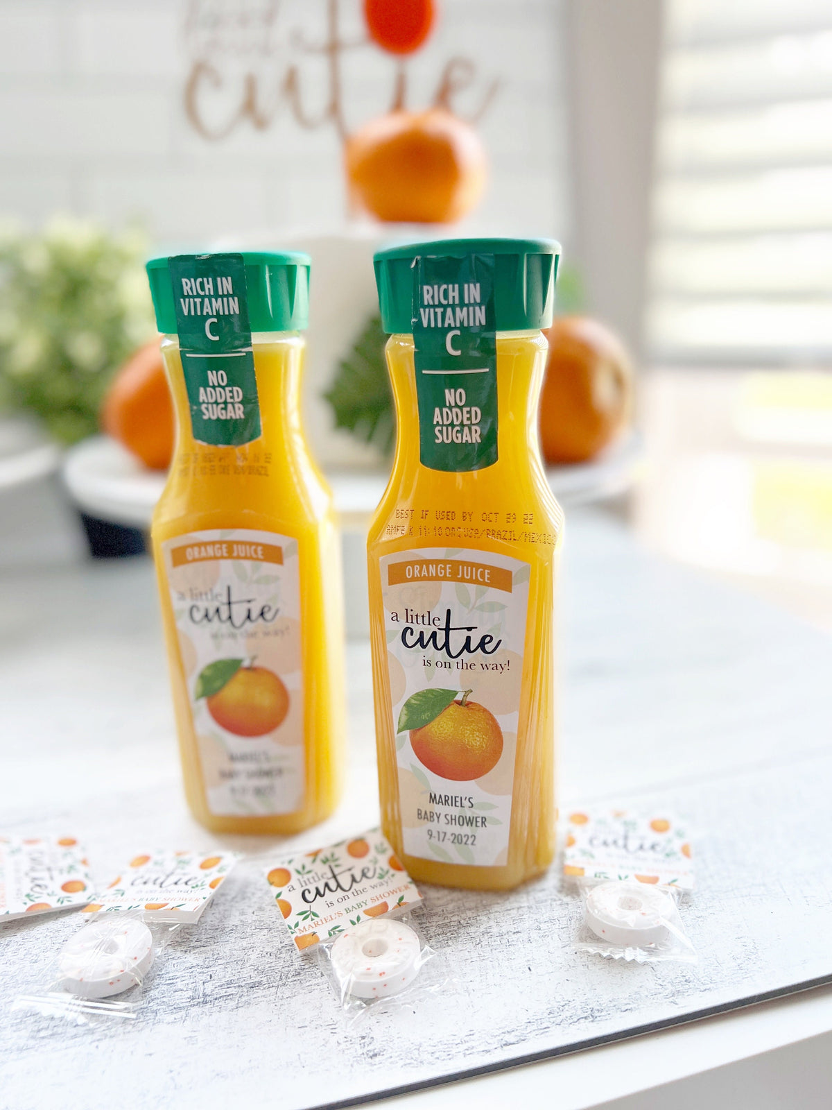 Little Cutie Orange Juice Labels - OJ - Cutie Shower Favors - Stickers - Favors - Citrus - Clementine - Mimosas - Drinks - Bar