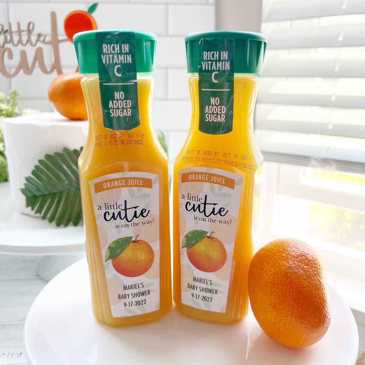 Little Cutie Orange Juice Labels - OJ - Cutie Shower Favors - Stickers - Favors - Citrus - Clementine - Mimosas - Drinks - Bar