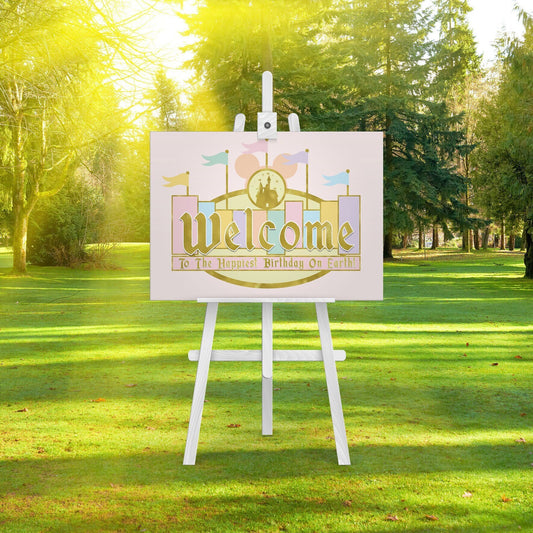 Magical Birthday Disneyland Welcome Sign - Vintage Mickey Party - Theme Park Birthday Party - Pastel Party - Classic - Retro - Party Sign