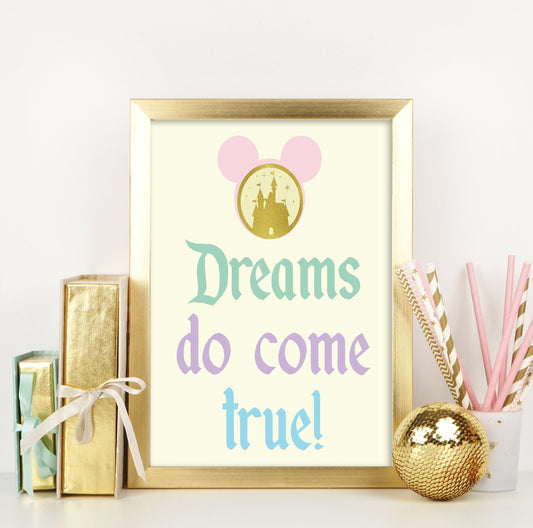 Magical Disneyland Birthday Sign - Theme Park Pastel Party - Sweet Treats- Retro Vintage Classic Mickey - Table Sign -Printable -Party Decor