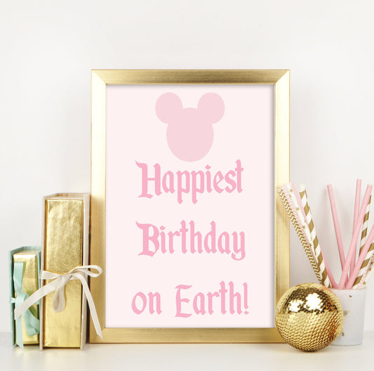Magical Disneyland Birthday Sign - Theme Park Pastel Party - Sweet Treats- Retro Vintage Classic Mickey - Table Sign -Printable -Party Decor