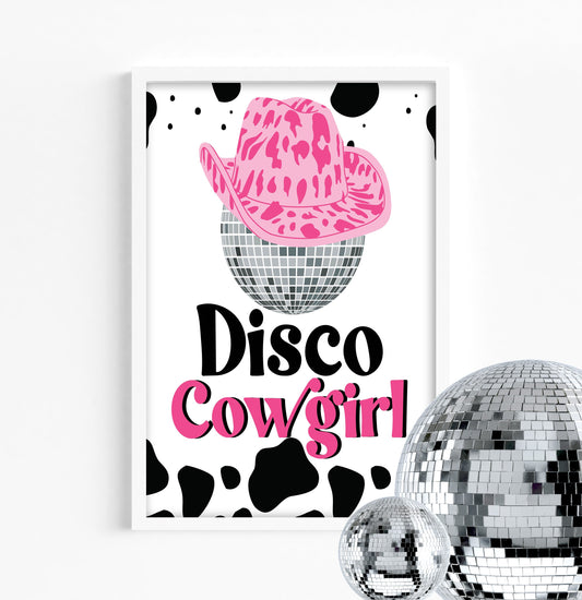DISCO COWGIRL Birthday Sign - Space Cowgirl - Rodeo Party - FAVORS - Let's go girls - Table Sign - Printable - Yeehaw - Party Decor - Dolly