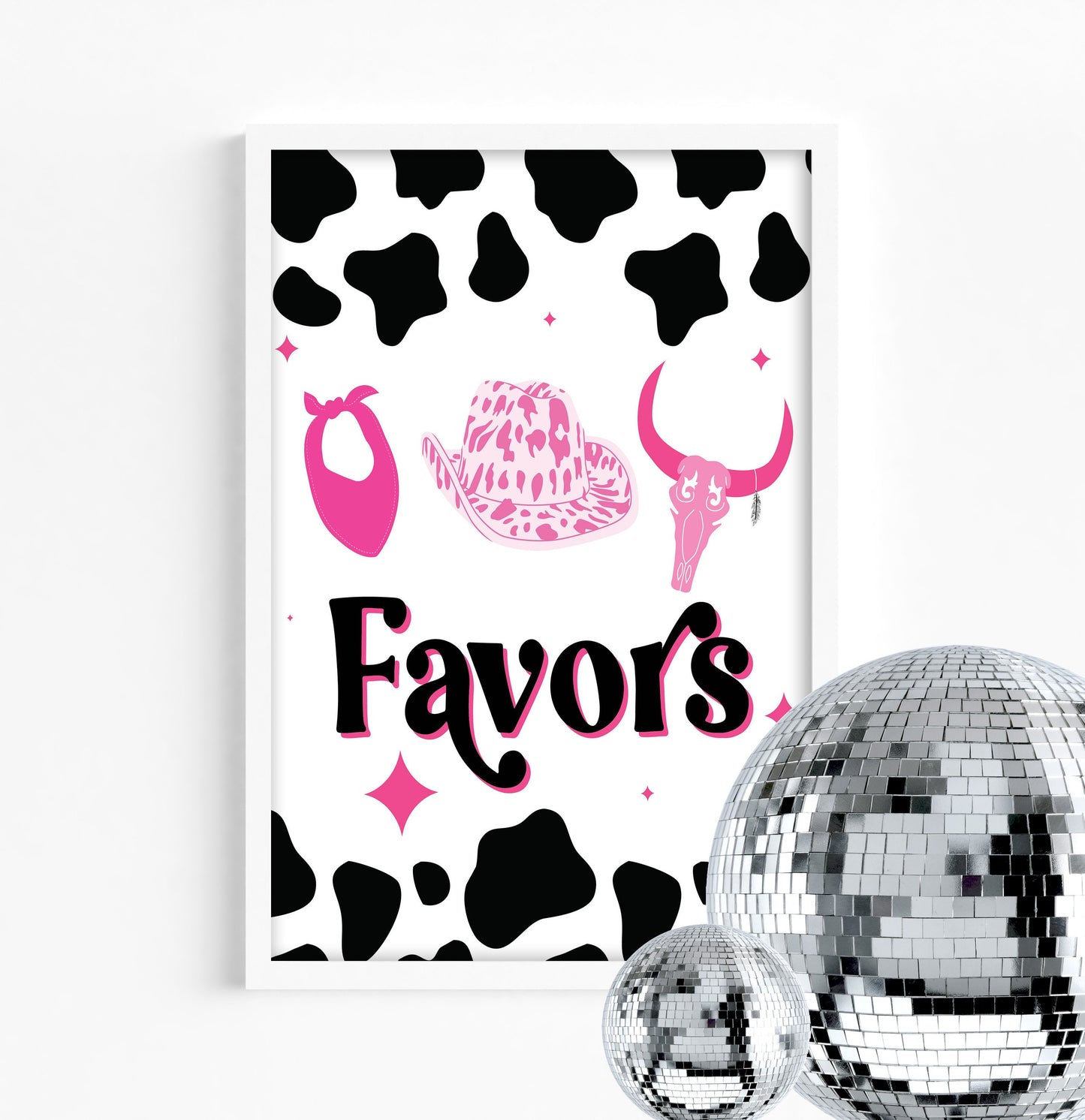 DISCO COWGIRL Birthday Sign - Space Cowgirl - Rodeo Party - FAVORS - Let's go girls - Table Sign - Printable - Yeehaw - Party Decor - Dolly