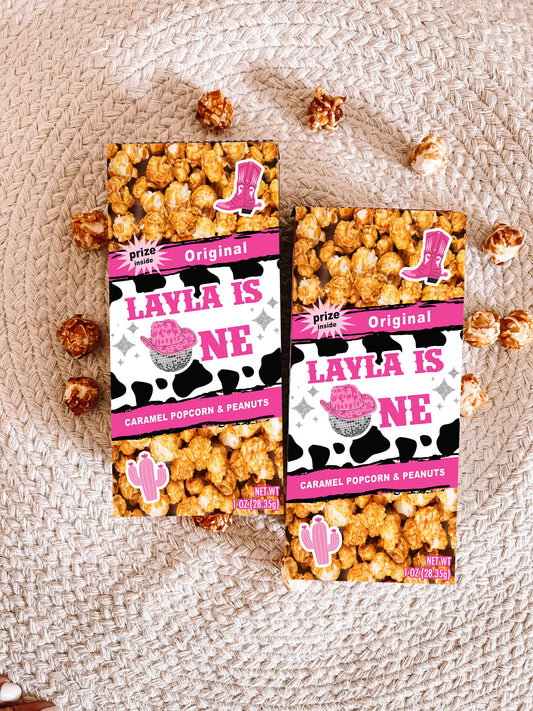 Man I feel like Im One DISCO COWGIRL Cracker Jacks - First Birthday - Space Cowgirl - Lets Go Girls - Rodeo Favors - Cowgirl Party Favors