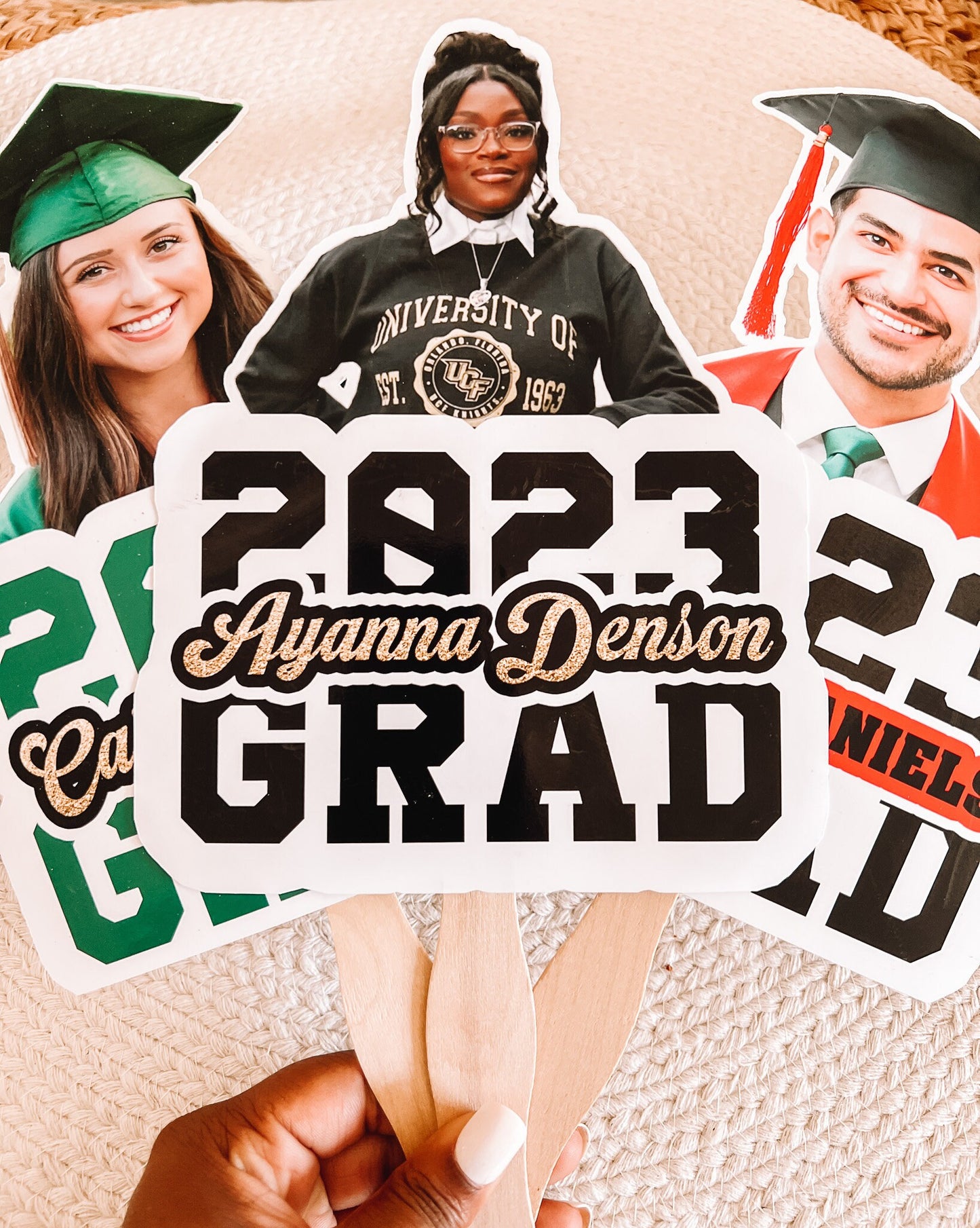 GRADUATION Fans - SENIOR Grad - High School - College - Hand Fans - Personalized Fans - Class Of - Graduation Gifts - Grad Favors - Decor