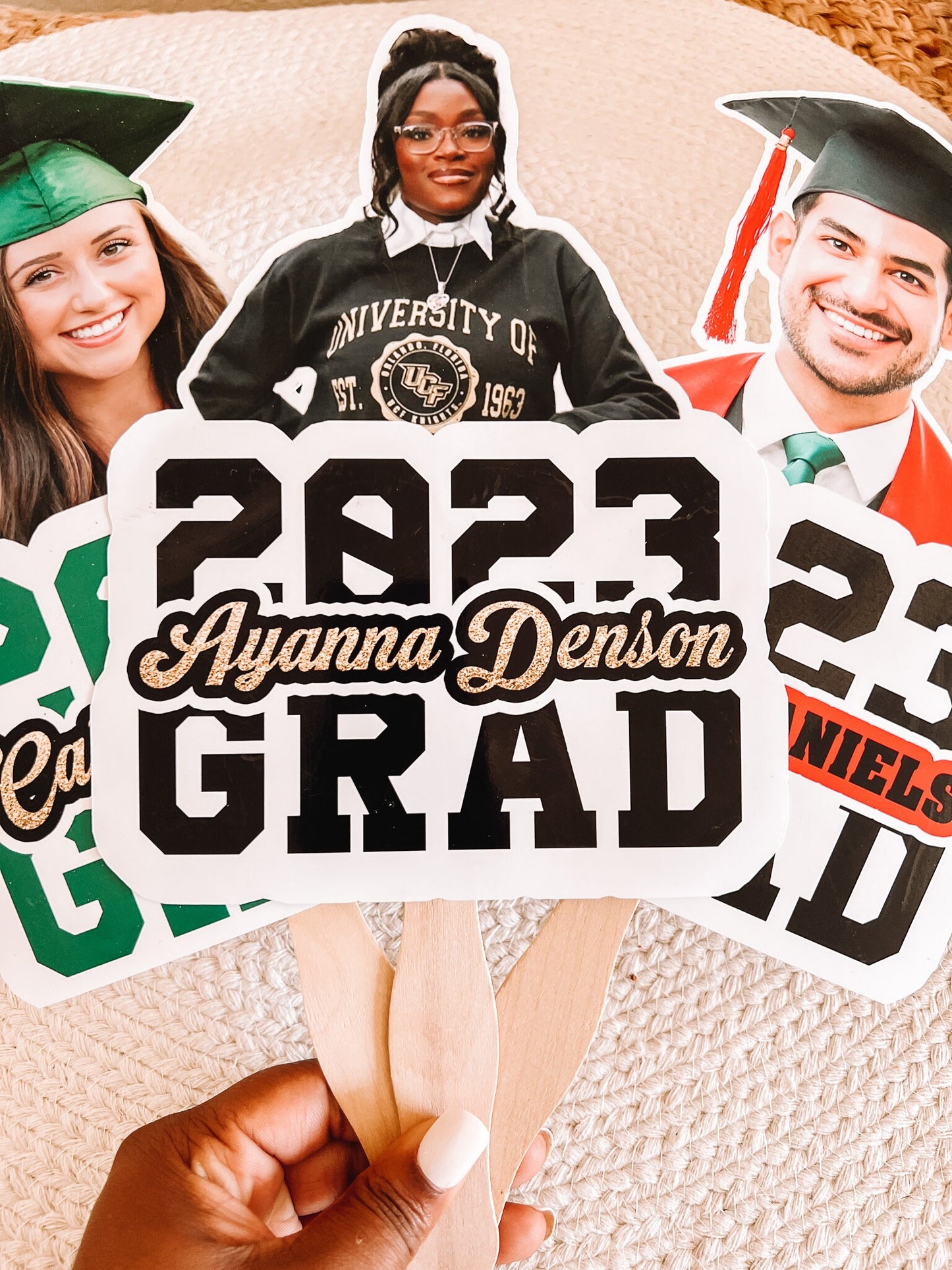 GRADUATION Fans - SENIOR Grad - High School - College - Hand Fans - Personalized Fans - Class Of - Graduation Gifts - Grad Favors - Decor
