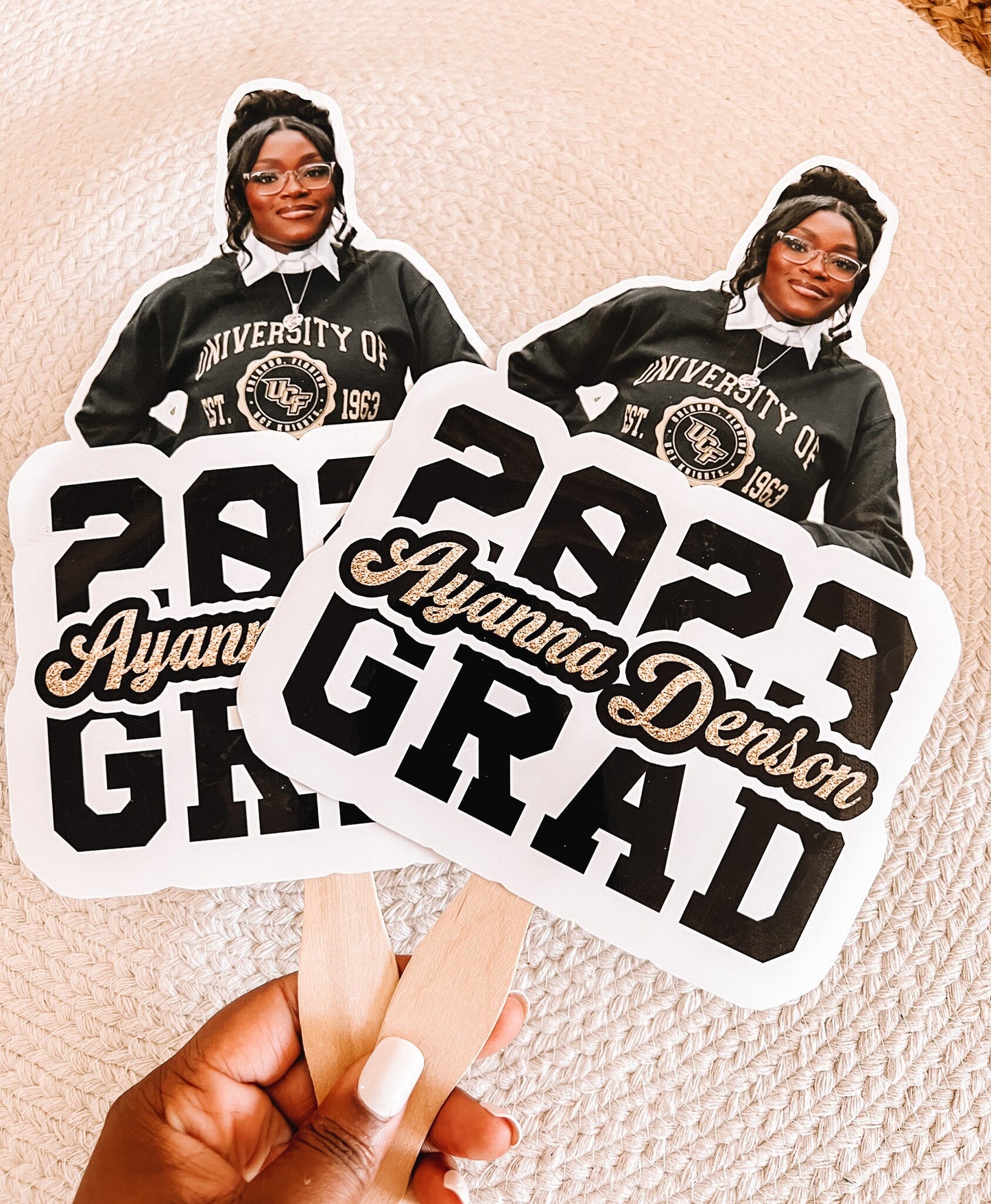 GRADUATION Fans - SENIOR Grad - High School - College - Hand Fans - Personalized Fans - Class Of - Graduation Gifts - Grad Favors - Decor