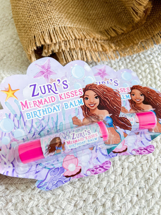 The Little Mermaid Lip Balm Party Favors - Little Mermaid Party - Little Mermaid Favors - Live Action Mermaid - Black Mermaid  - Gloss
