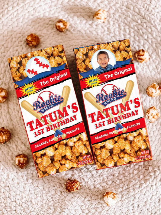 Baseball Cracker Jacks - Rookie of the Year First Birthday - Baseball Party - One - Birthday Favors - Baseball Party Favors - 1st Birthday