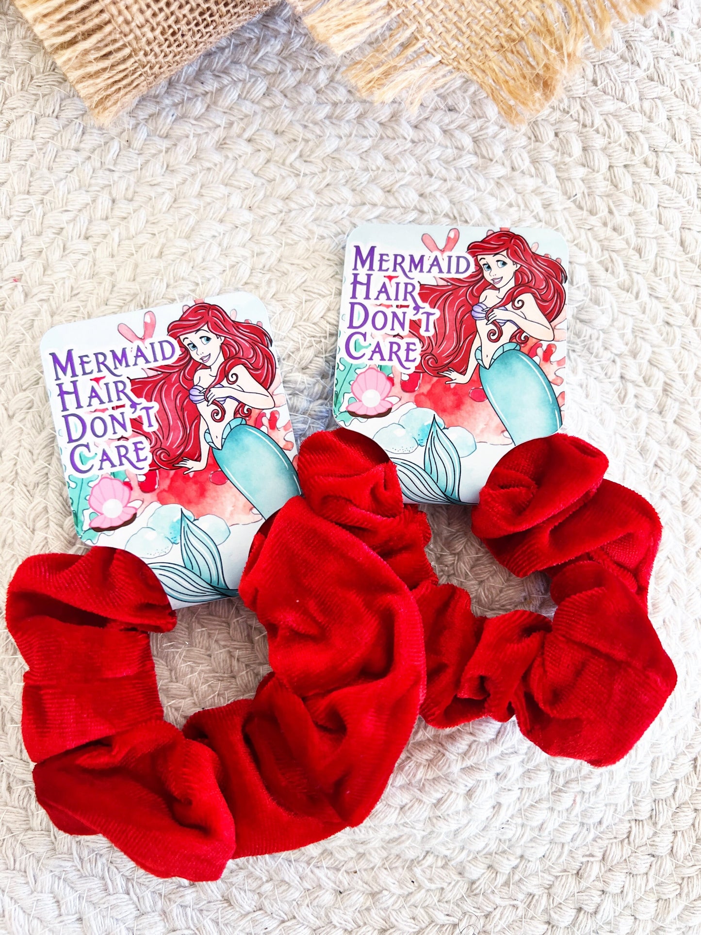 The Little Mermaid Scrunchie Party Favors - Classic Ariel - Little Mermaid Party - Little Mermaid Favors - Mermaid birthday - Hair Bows