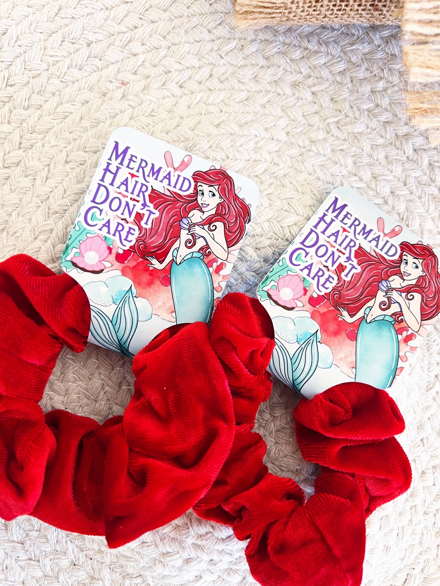 The Little Mermaid Scrunchie Party Favors - Classic Ariel - Little Mermaid Party - Little Mermaid Favors - Mermaid birthday - Hair Bows