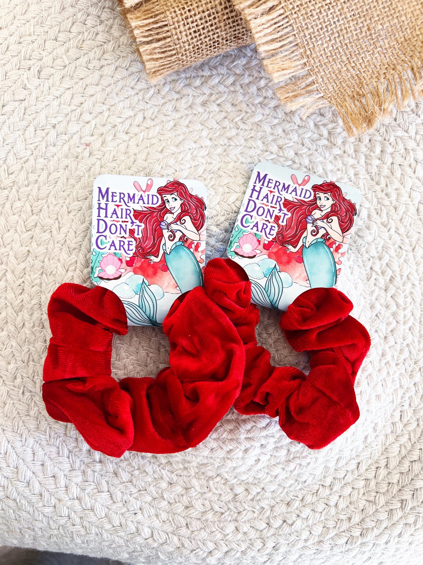 The Little Mermaid Scrunchie Party Favors - Classic Ariel - Little Mermaid Party - Little Mermaid Favors - Mermaid birthday - Hair Bows