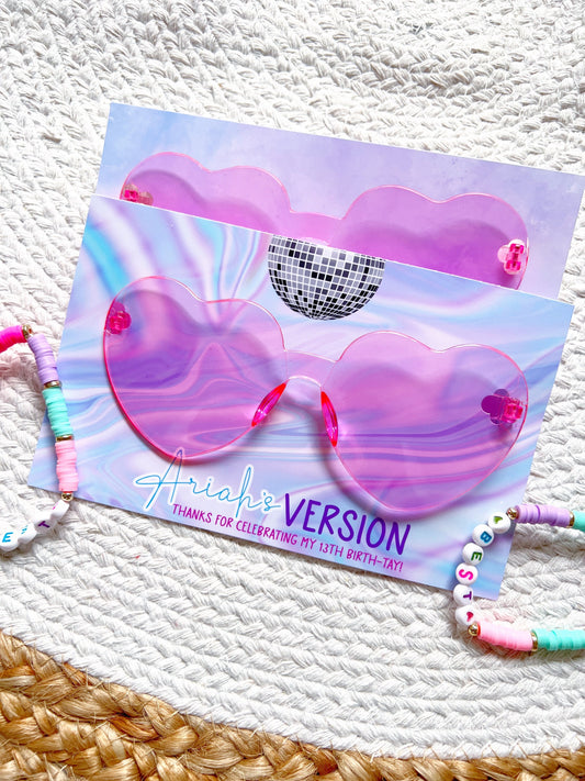 Birthday Era Sunglasses Party Favors - Birthday Version - Favors - Birthtay - It's me hi im the birthday girl its me - Heart Glasses
