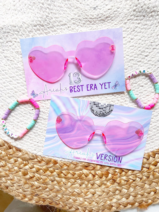 Birthday Era Sunglasses Party Favors - Birthday Version - Favors - Birthtay - It's me hi im the birthday girl its me - Heart Glasses