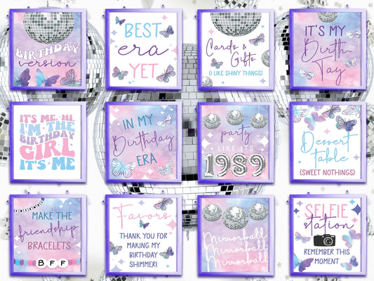 Birthday Era Bundle- Birthday Version Signs - Party - Favor Sign - Birthtay -im the birthday girl its me -Table Sign -Printable -Party Decor