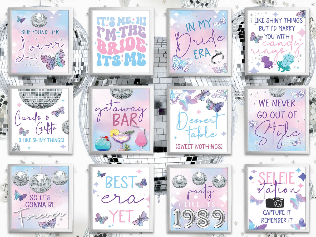 BRIDE ERA Bundle- Bride Version Signs - She found her Lover -Bridal Shower-Bachelorette-im the bride its me-Table Sign-Printable-Party Decor